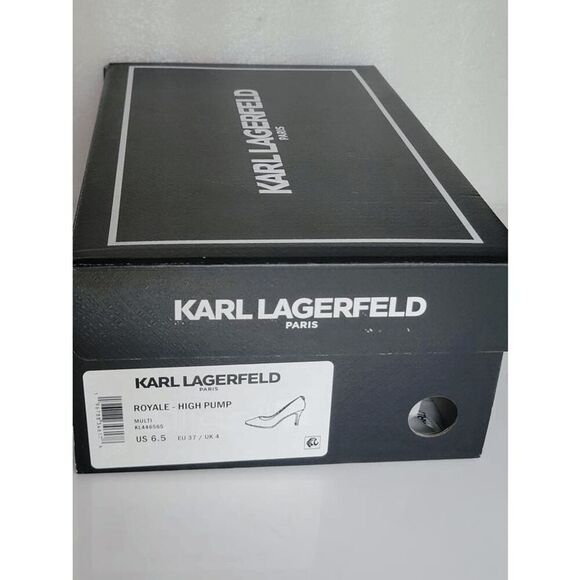 KARL LAGERFELD Royale Dress Pump Multi Black Heels MSRP $109 SIZE 6,5 NEW IN BOX - Picture 8 of 17